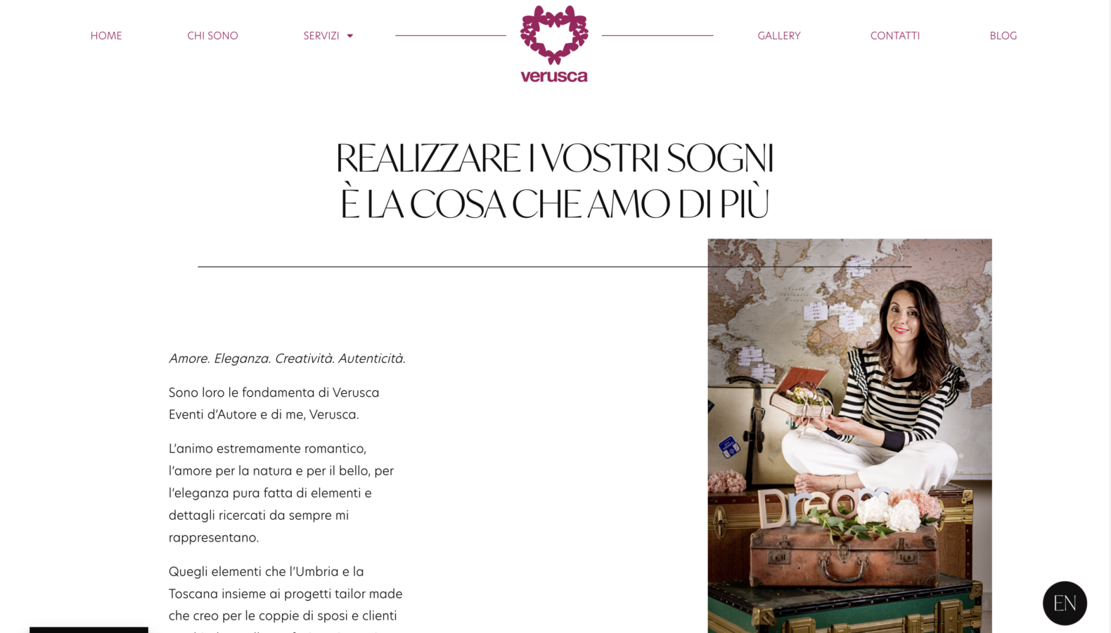 Schermata del sito Verusca Eventi - Event Planner, progetto web di Laio Webdesign