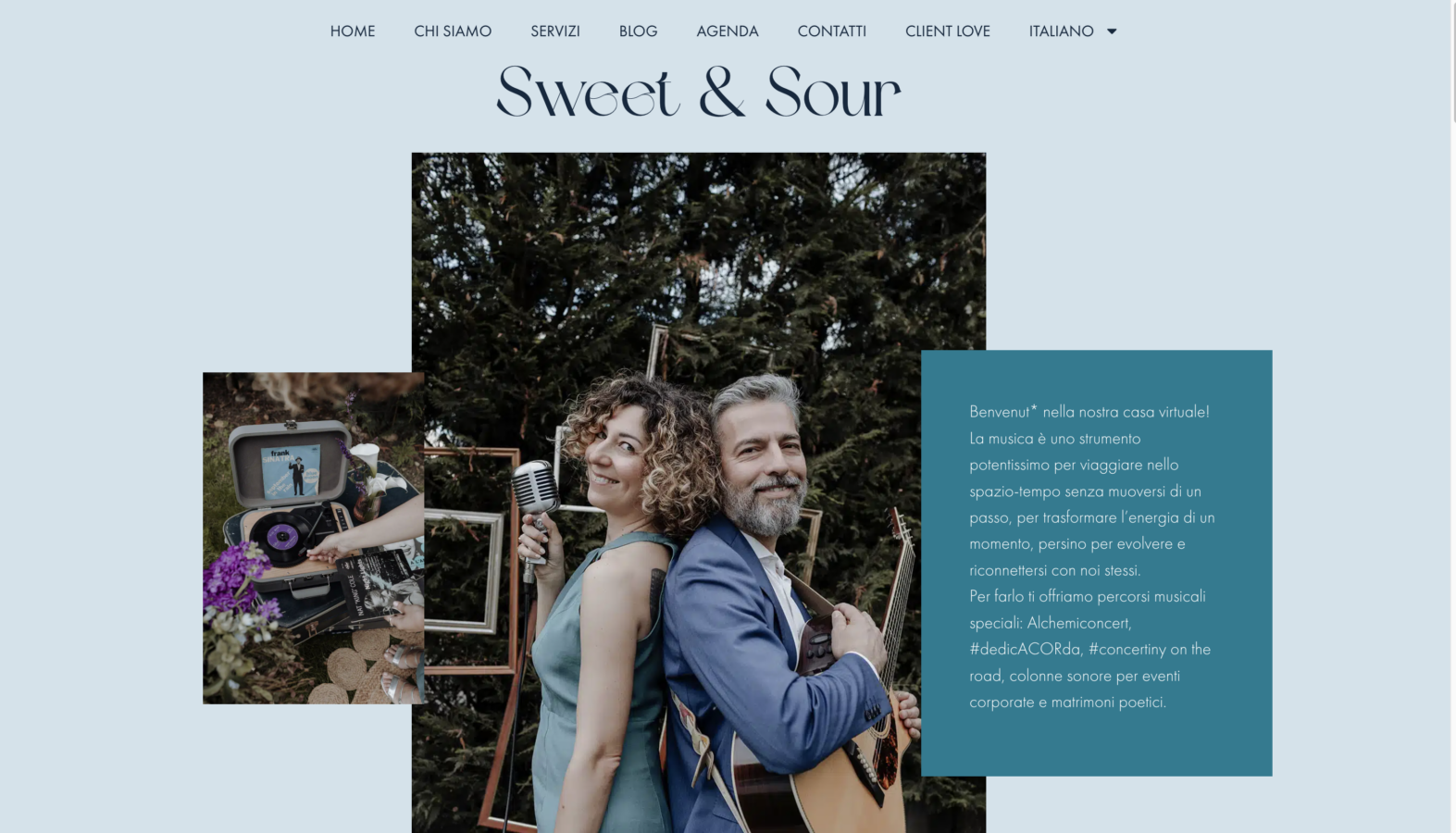 Schermata del sito Sweet and Sour Duo - Musica, progetto web di Laio Webdesign