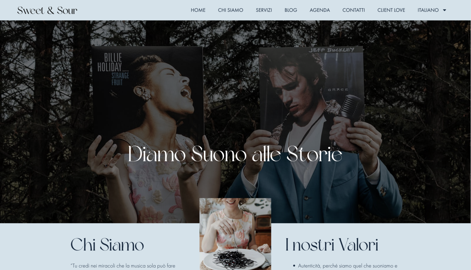 Schermata del sito Sweet and Sour Duo - Musica, progetto web di Laio Webdesign