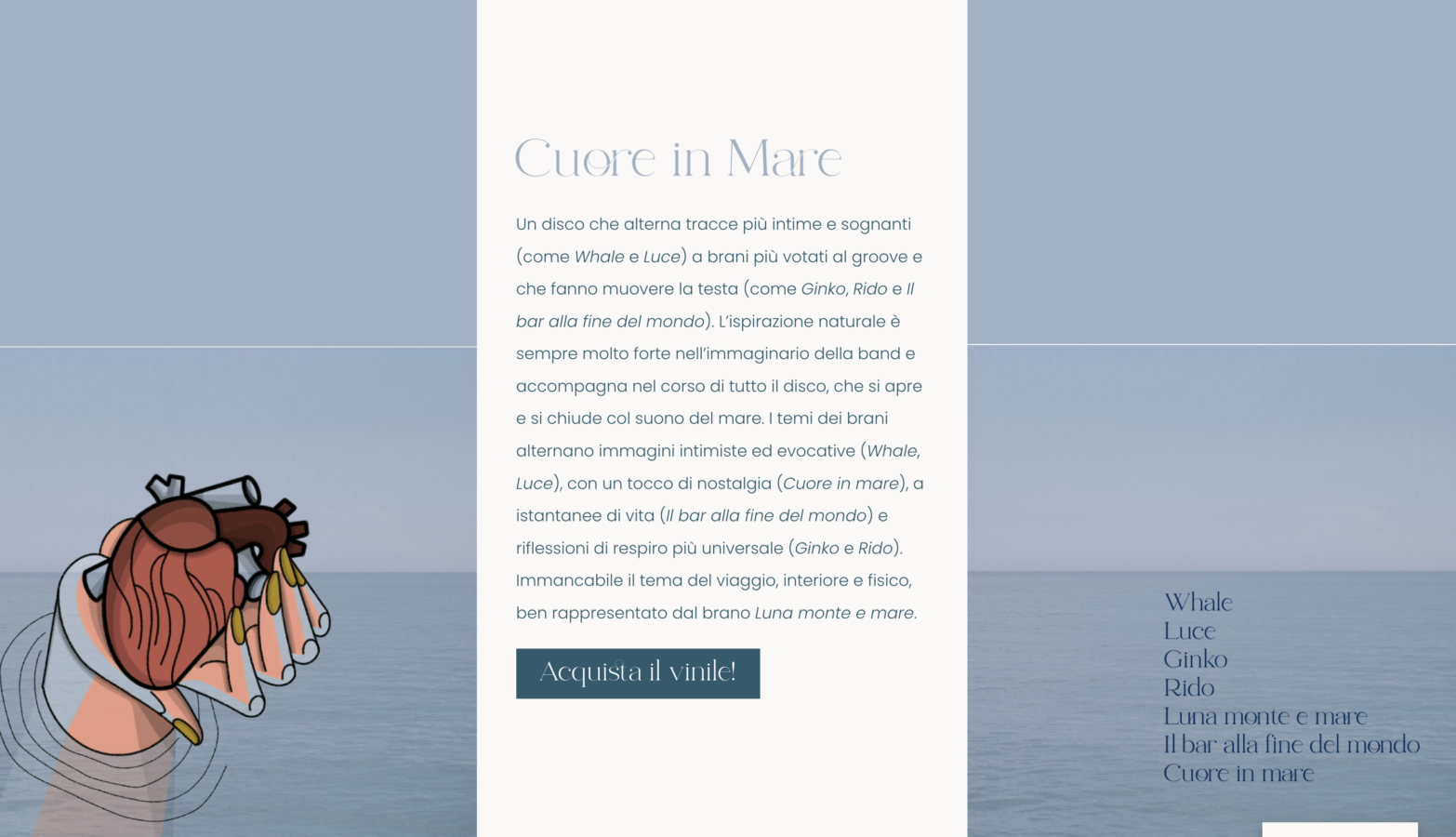 Schermata del sito Megattera Music, progetto web di Laio Webdesign