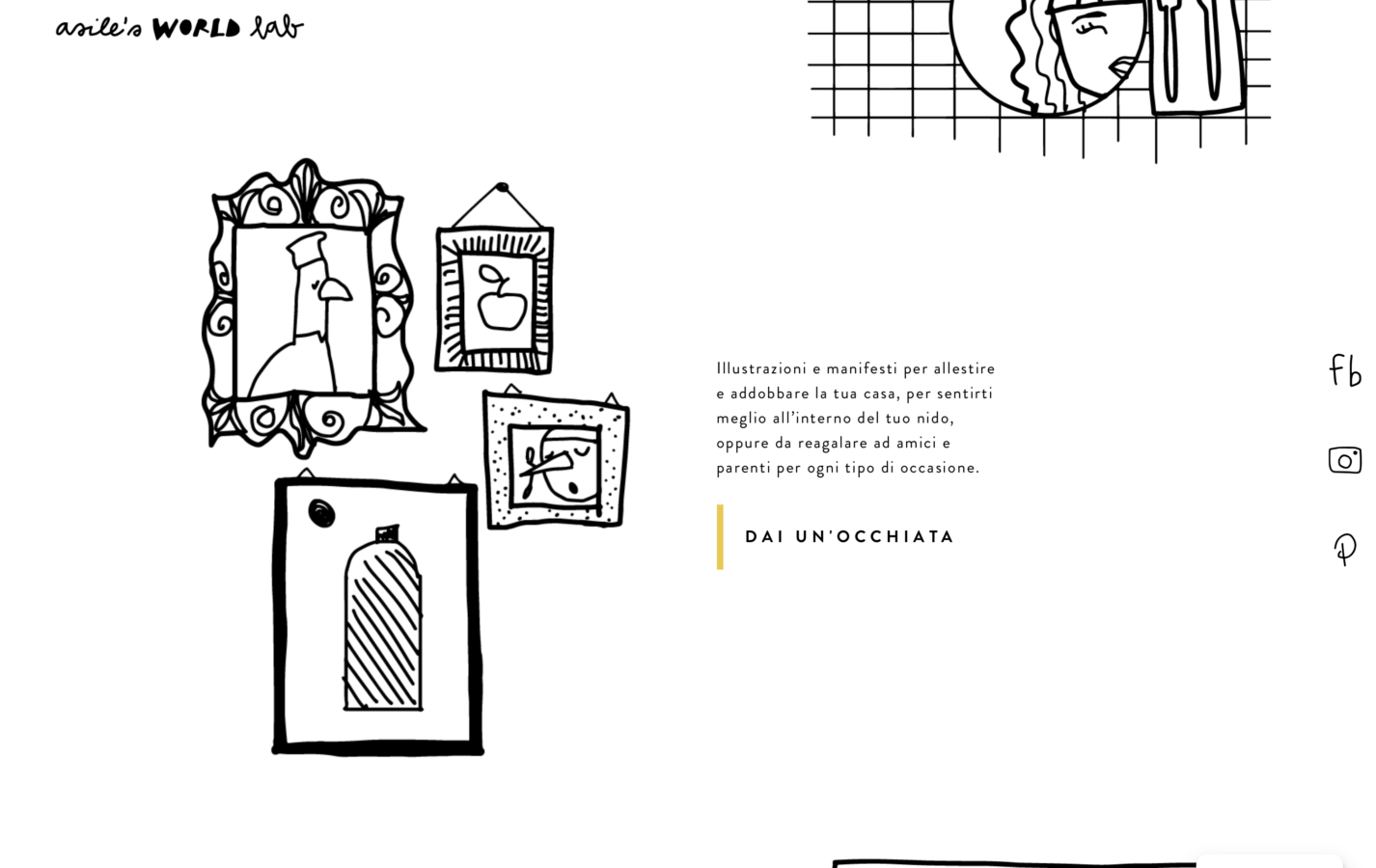 Schermata del sito Asile's World - Grafica e illustrazioni, progetto web di Laio Webdesign