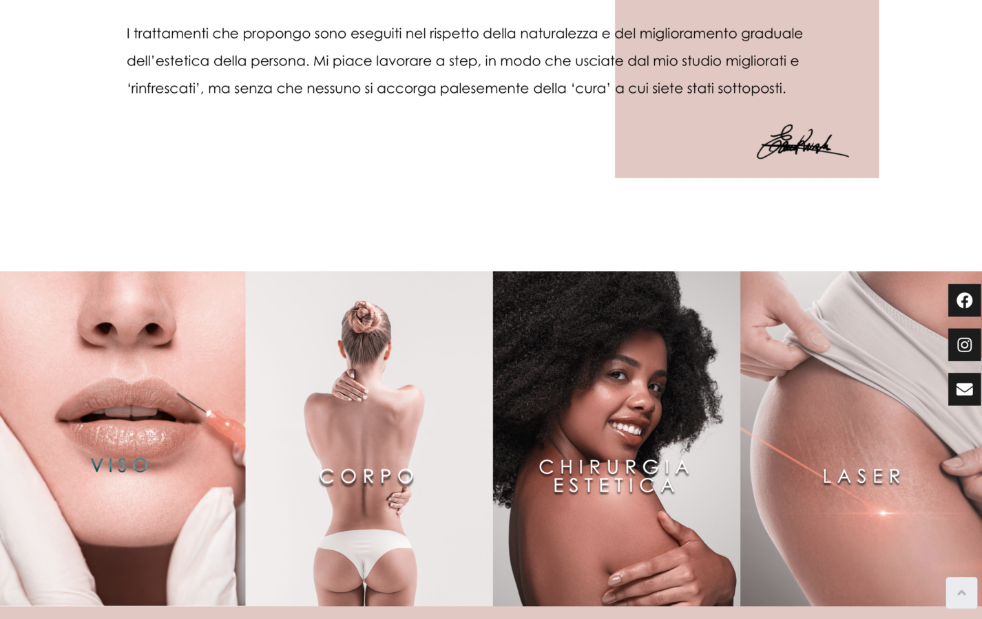 Schermata del sito Elena Rispoli - Chirurgia Estetica, progetto web di Laio Webdesign