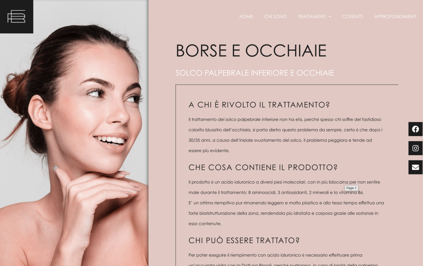Schermata del sito Elena Rispoli - Chirurgia Estetica, progetto web di Laio Webdesign