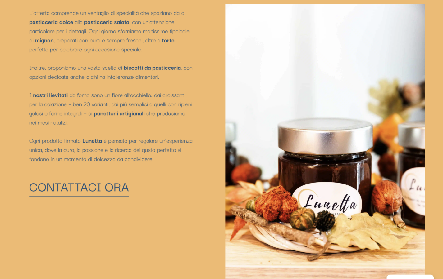 Schermata del sito Pasticceria Lunetta, progetto web di Laio Webdesign