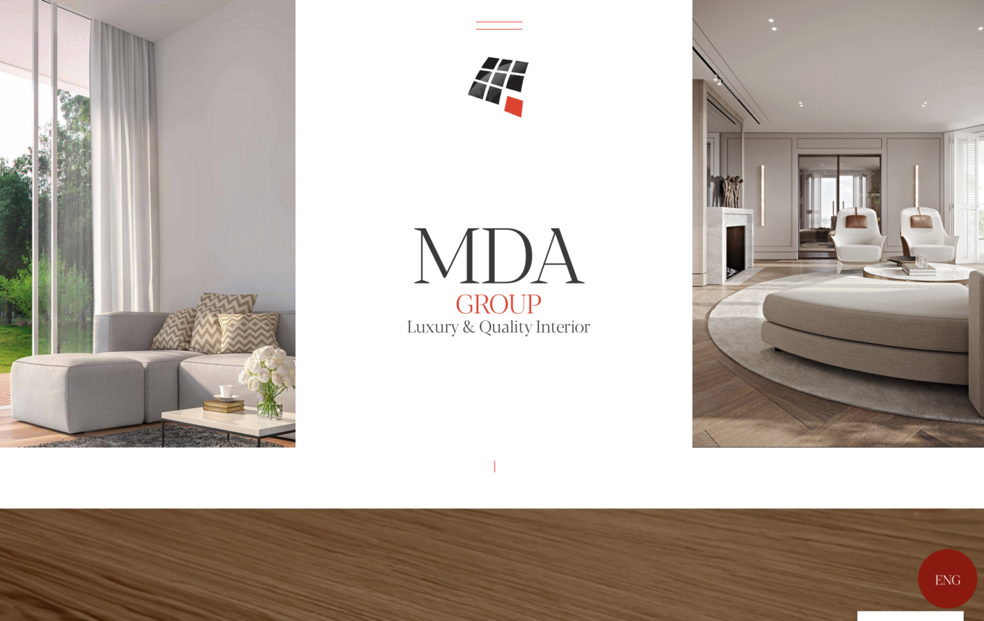Schermata del sito MDA Group - Luxury & Quality Interior, progetto web di Laio Webdesign