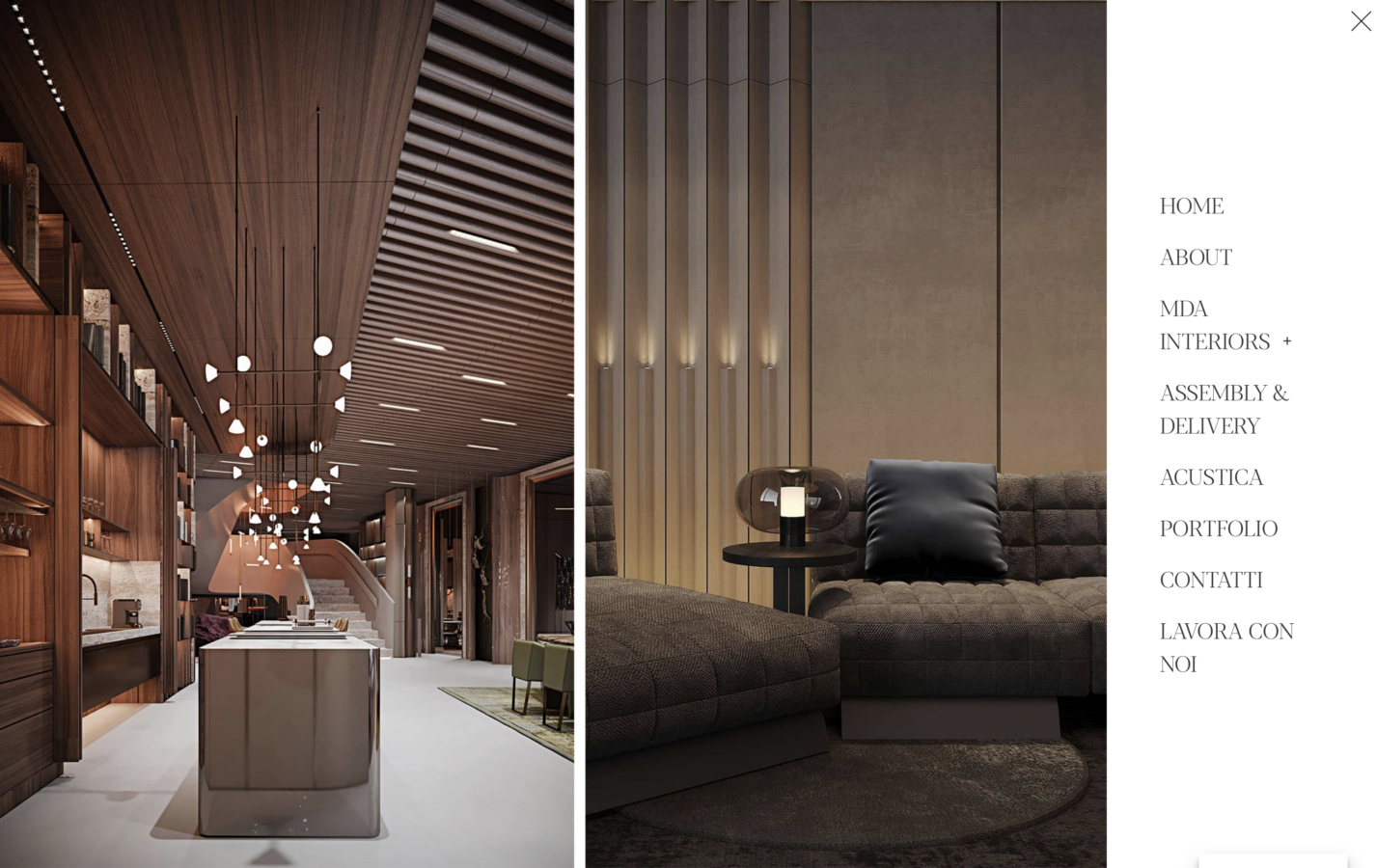 Schermata del sito MDA Group - Luxury & Quality Interior, progetto web di Laio Webdesign