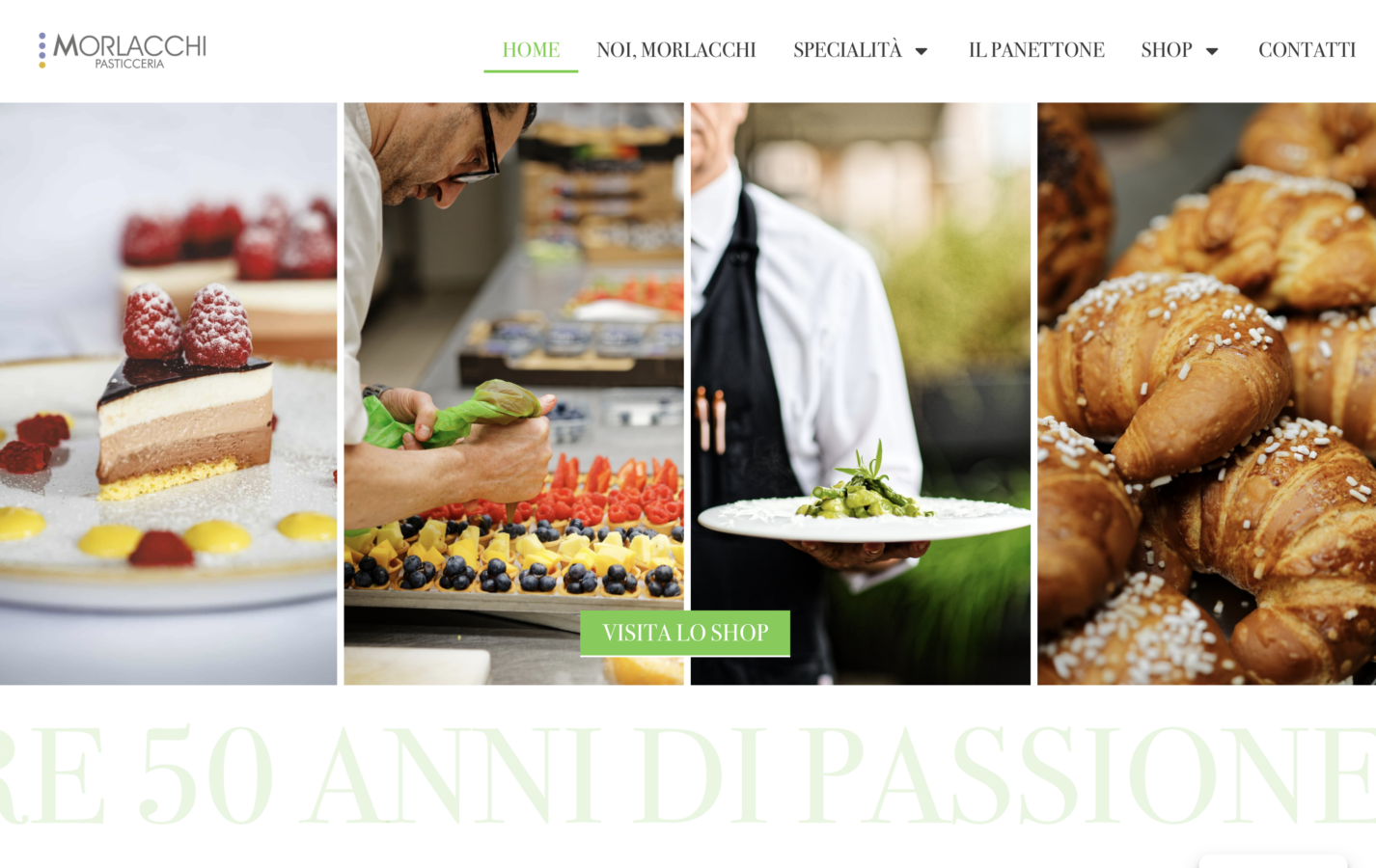 Schermata del sito Pasticceria Morlacchi, progetto web di Laio Webdesign