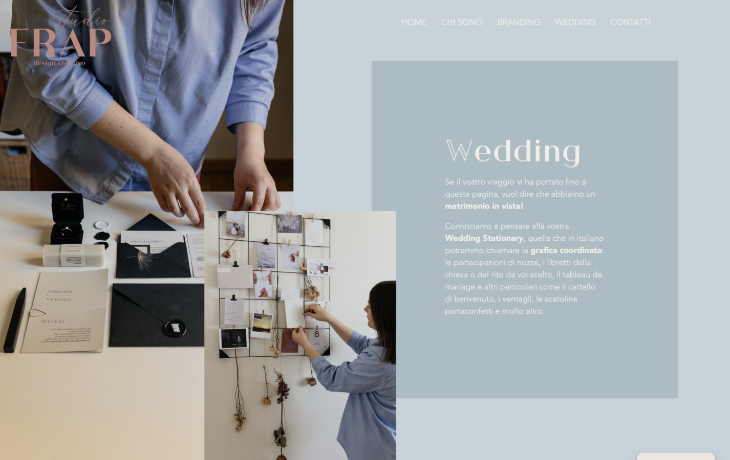 Schermata del sito Studio Frap - Studio di design, progetto web di Laio Webdesign