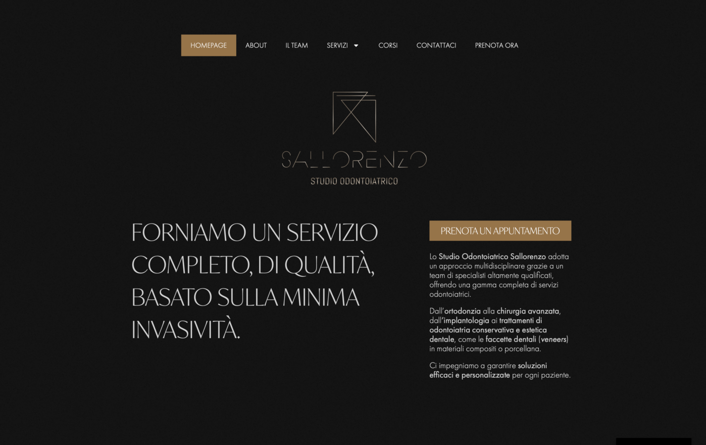 Schermata del sito Studio Sallorenzo - Studio Odontoiatrico, progetto web di Laio Webdesign