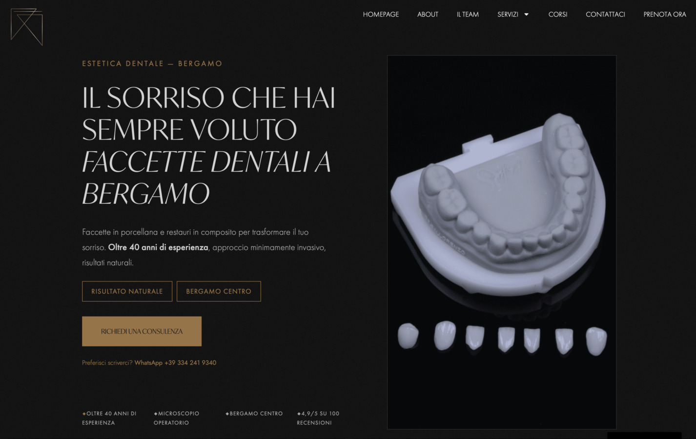 Schermata del sito Studio Sallorenzo - Studio Odontoiatrico, progetto web di Laio Webdesign