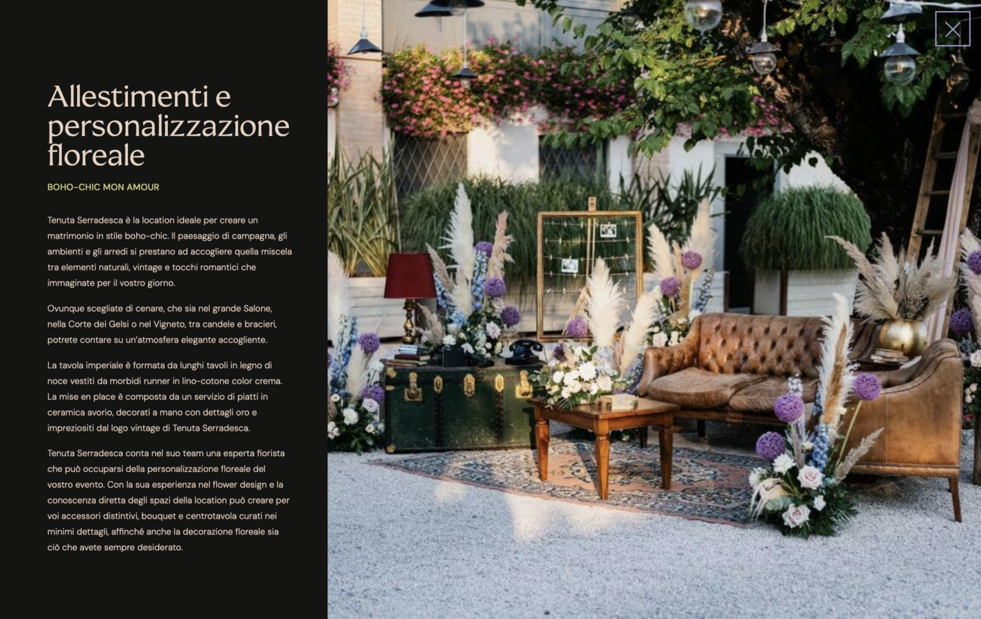 Schermata del sito Tenuta Serradesca di Maria Acquaroli, progetto web di Laio Webdesign