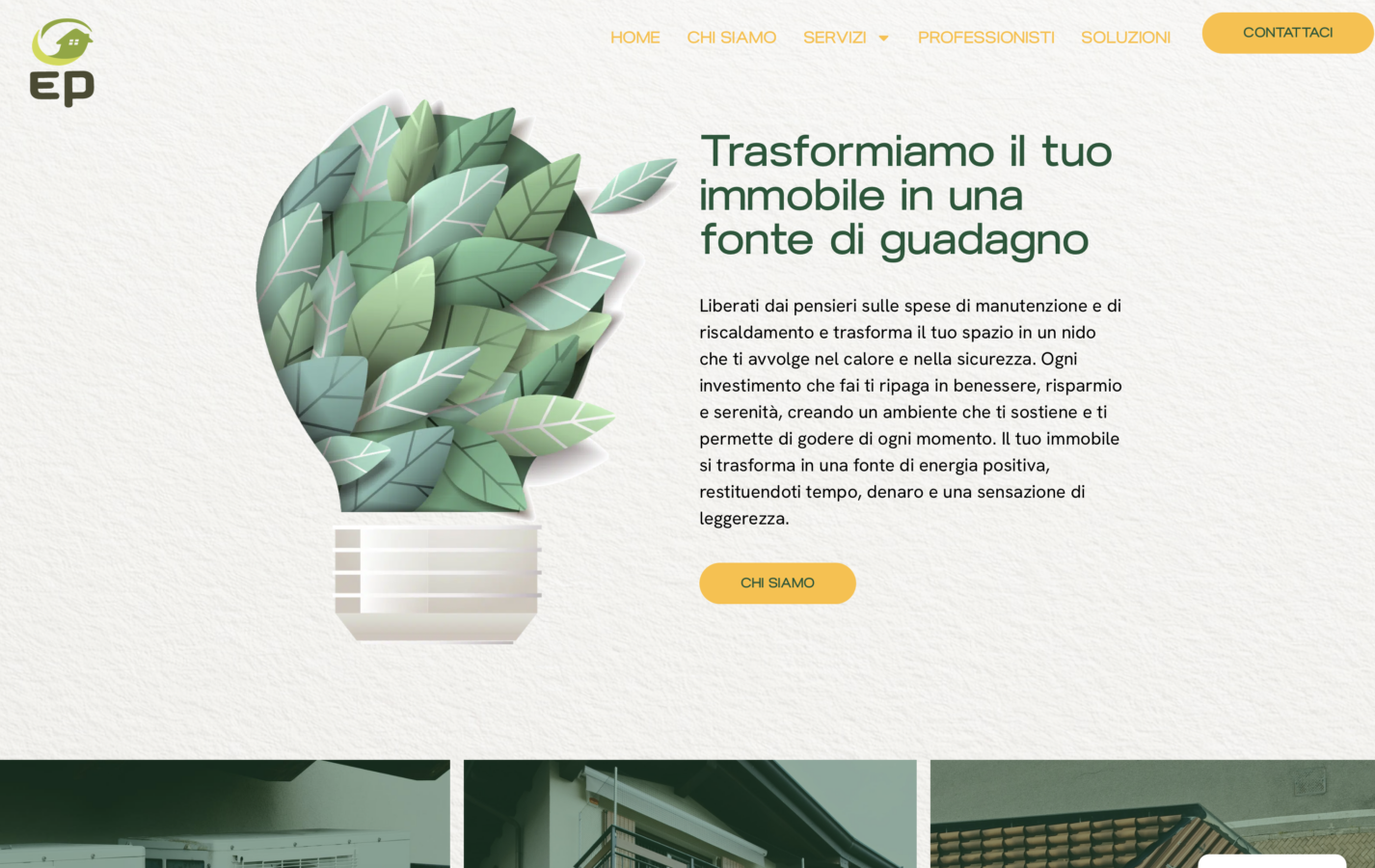 Schermata del sito EP Energy Solutions, progetto web di Laio Webdesign