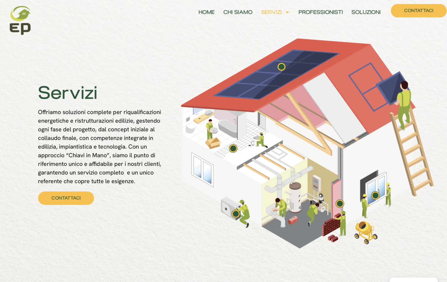 Schermata del sito EP Energy Solutions, progetto web di Laio Webdesign