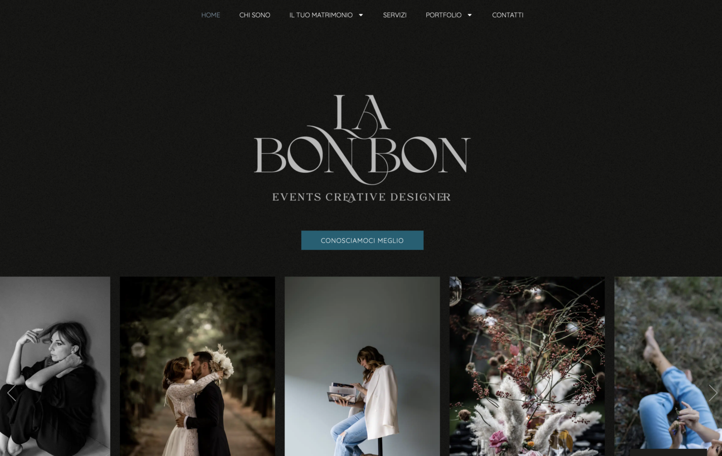 Schermata del sito La Bonbon - Events Creative Designer, progetto web di Laio Webdesign